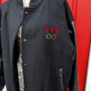 Olympics USA Letterman's Jacket Leather/Wool